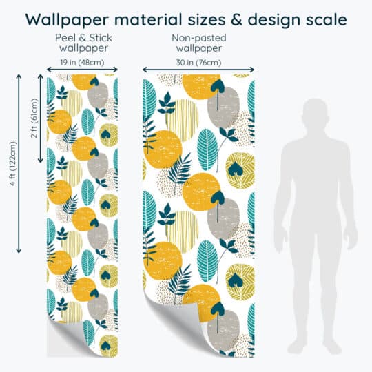 Non-pasted and Peel and stick Autumn leaves design and pattern preview