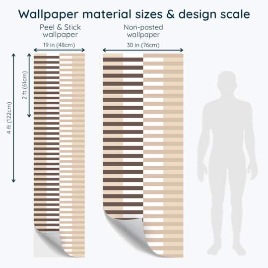 Non-pasted and Peel and stick Beige and brown striped design and pattern preview