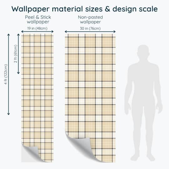Non-pasted and Peel and stick Beige plaid design and pattern preview