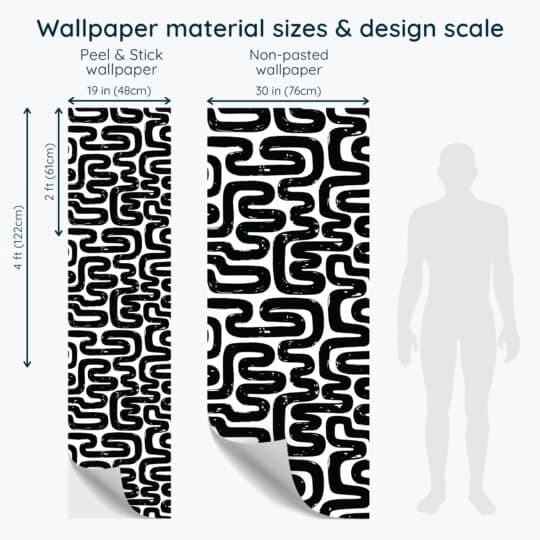 Non-pasted and Peel and stick Black and white abstract design and pattern preview