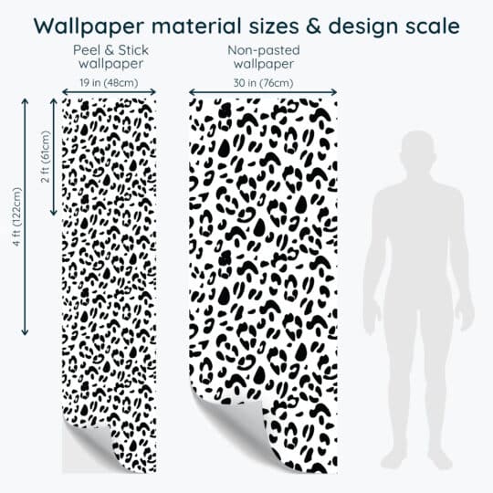 Non-pasted and Peel and stick Black and white cheetah print design and pattern preview