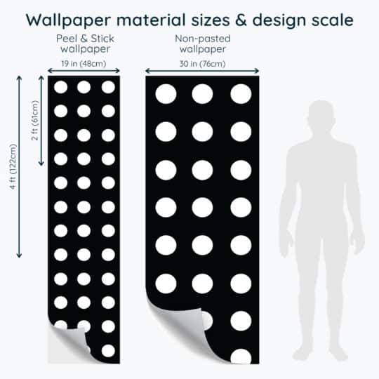 Non-pasted and Peel and stick Black and white polka dot design and pattern preview