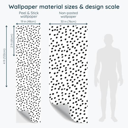 Non-pasted and Peel and stick Black and white small dots design and pattern preview