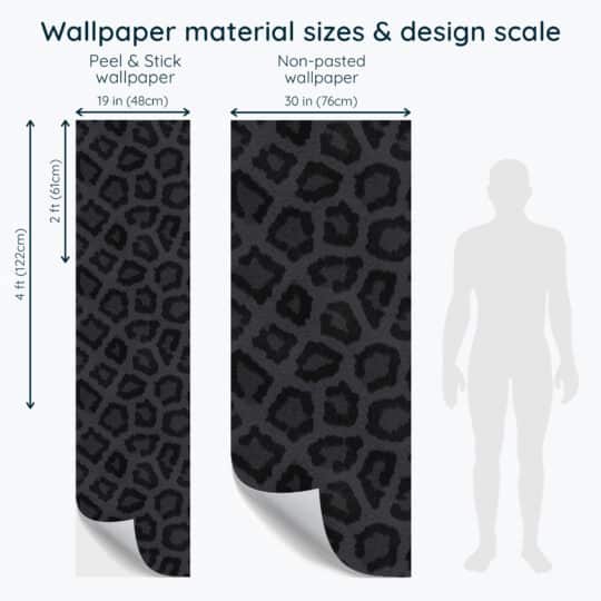 Non-pasted and Peel and stick Black leopard pattern design and pattern preview
