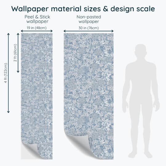 Non-pasted and Peel and stick Blue vintage design and pattern preview