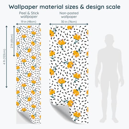 Non-pasted and Peel and stick Bold floral design and pattern preview