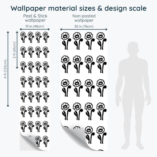Non-pasted and Peel and stick Bold poppy floral design and pattern preview
