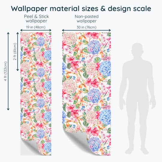 Non-pasted and Peel and stick Bright floral design and pattern preview