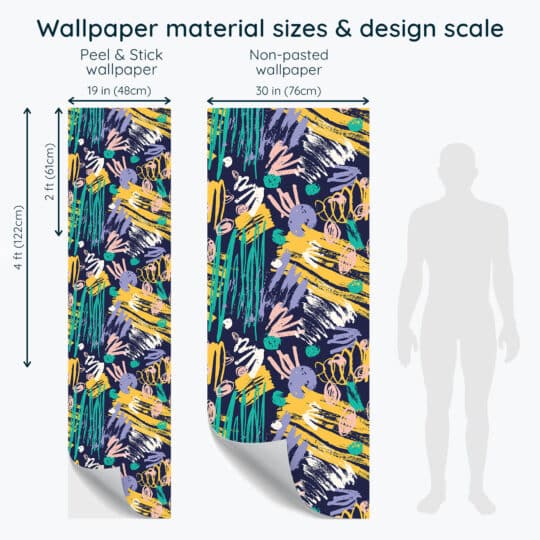 Non-pasted and Peel and stick Brush stroke bold design and pattern preview
