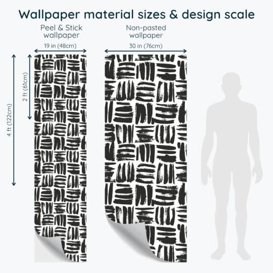 Non-pasted and Peel and stick Brush stroke squares design and pattern preview