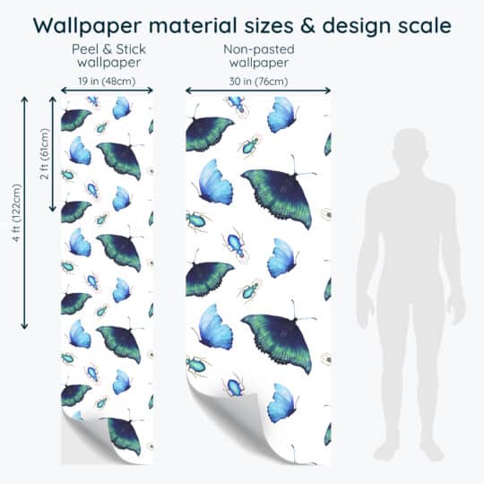 Non-pasted and Peel and stick Butterfly design and pattern preview