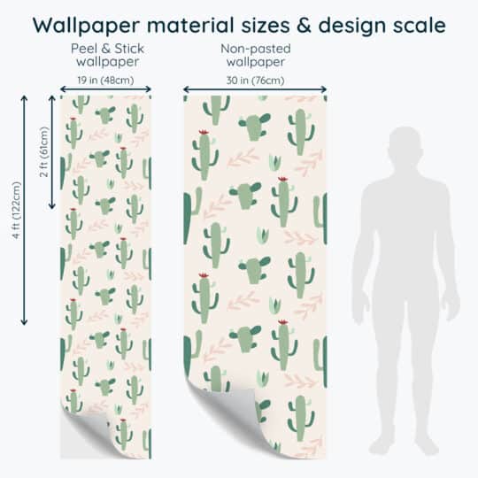 Non-pasted and Peel and stick Cactus design and pattern preview