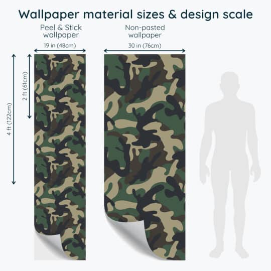 Non-pasted and Peel and stick Camouflage design and pattern preview