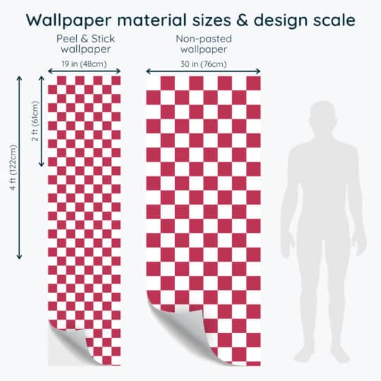 Non-pasted and Peel and stick Checkered magenta design and pattern preview
