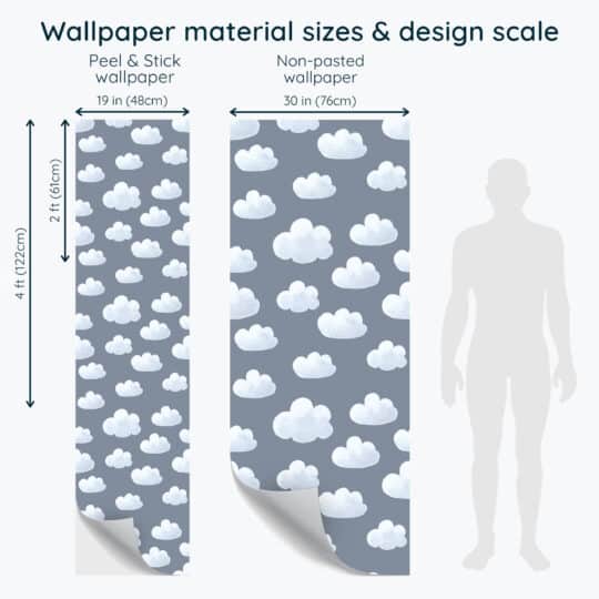 Non-pasted and Peel and stick Cloud design and pattern preview