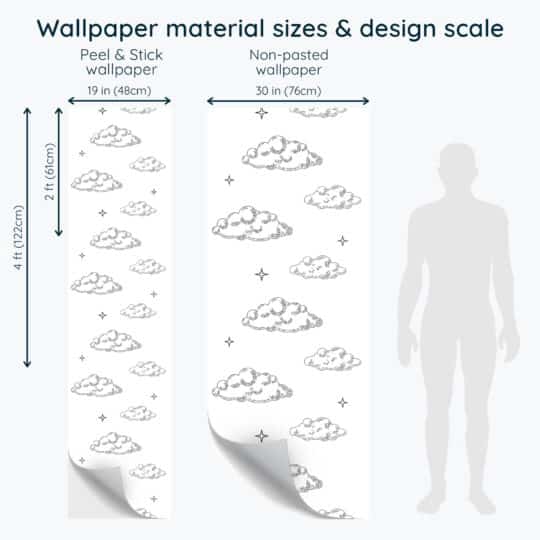 Non-pasted and Peel and stick Cloud pattern design and pattern preview