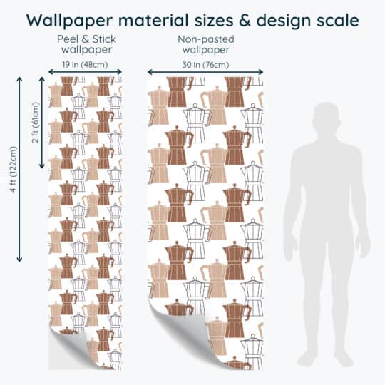 Non-pasted and Peel and stick Coffee design and pattern preview