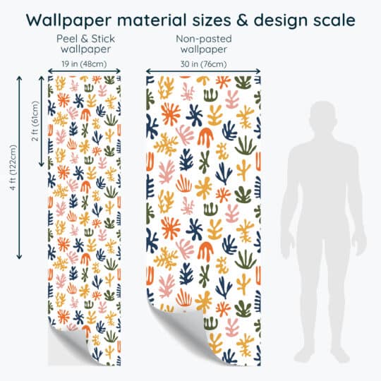 Non-pasted and Peel and stick Colorful corals design and pattern preview