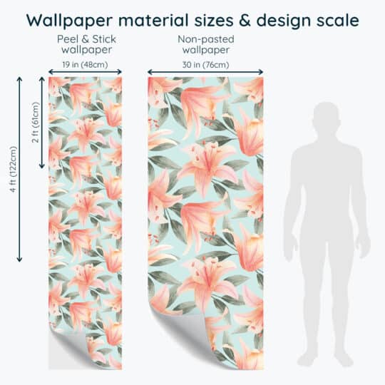 Non-pasted and Peel and stick Colorful lily design and pattern preview