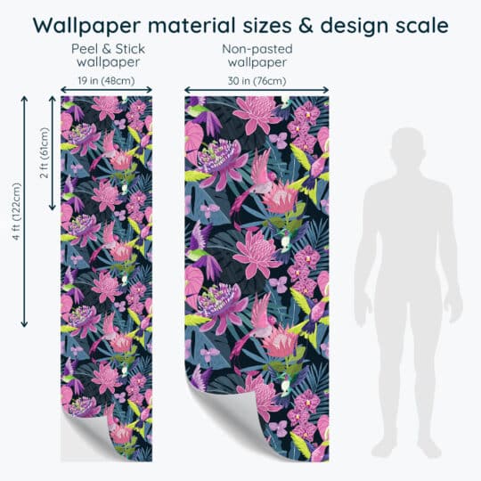 Non-pasted and Peel and stick Colorful tropical design and pattern preview