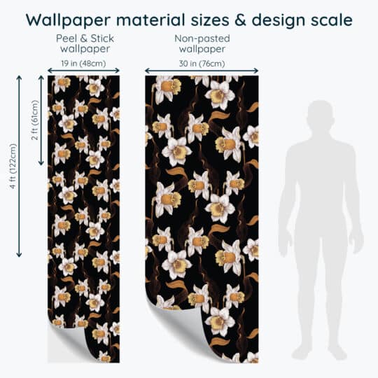 Non-pasted and Peel and stick Daffodils design and pattern preview