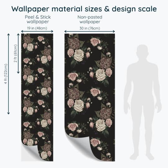 Non-pasted and Peel and stick Dark floral design and pattern preview