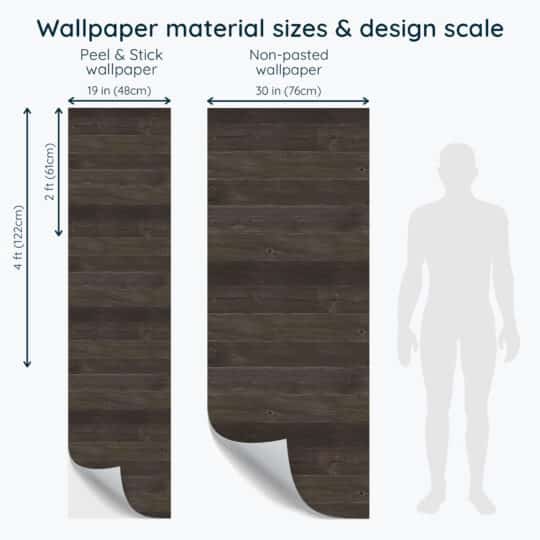 Non-pasted and Peel and stick Dark shiplap wood design and pattern preview