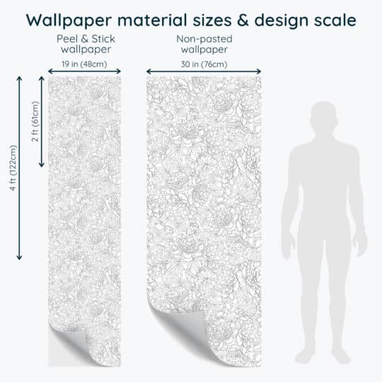 Non-pasted and Peel and stick Elegant Peonies design and pattern preview