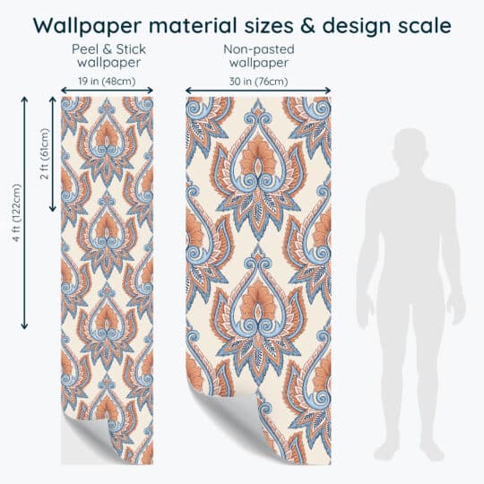 Non-pasted and Peel and stick Ethnic floral design and pattern preview