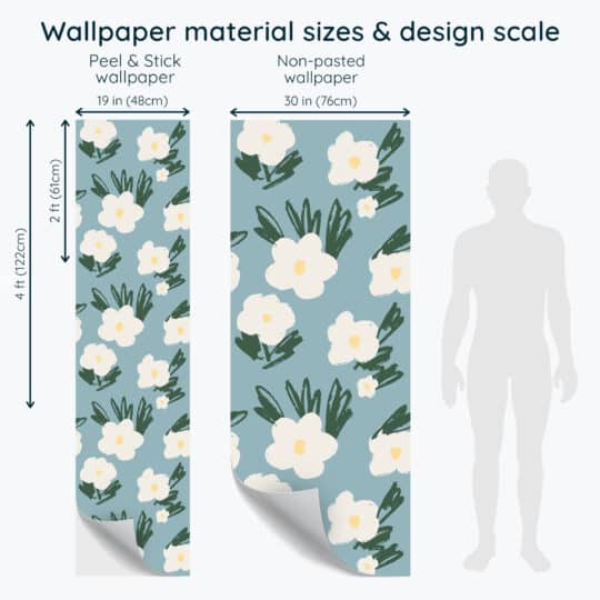 Non-pasted and Peel and stick Floral accent design and pattern preview