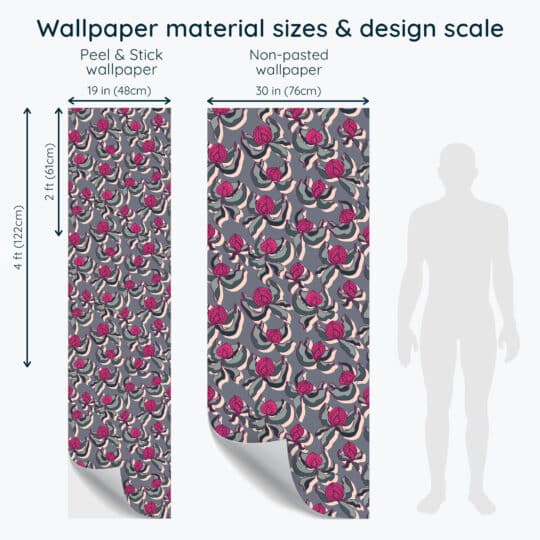 Non-pasted and Peel and stick Flower bud design and pattern preview