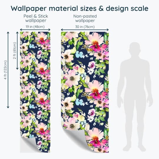 Non-pasted and Peel and stick Flowers design and pattern preview
