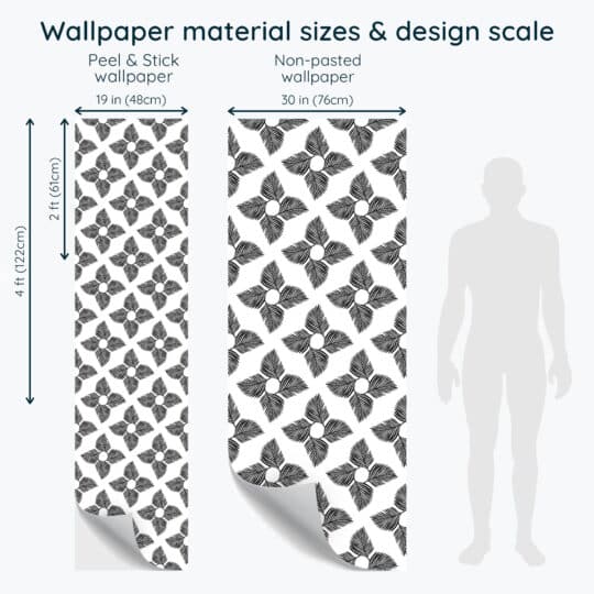 Non-pasted and Peel and stick Geometric leaf design and pattern preview