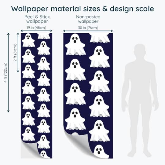 Non-pasted and Peel and stick Ghost design and pattern preview
