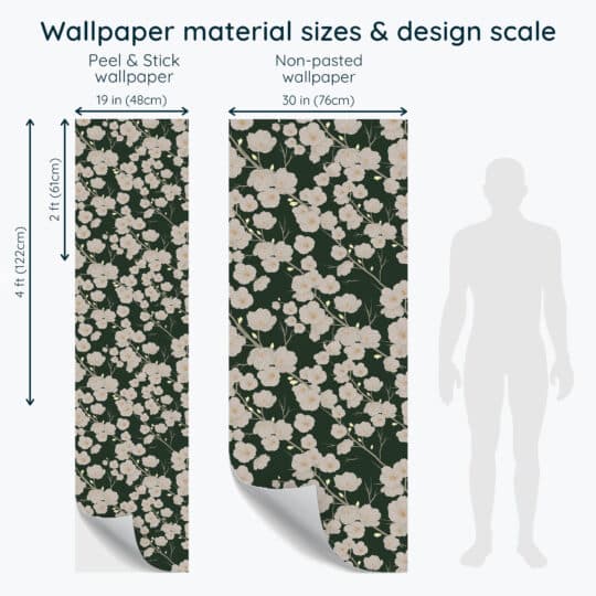 Non-pasted and Peel and stick Green floral design and pattern preview