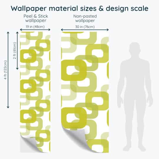Non-pasted and Peel and stick Green retro 70s design and pattern preview