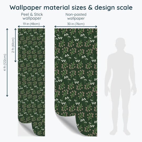 Non-pasted and Peel and stick Green seamless floral design and pattern preview