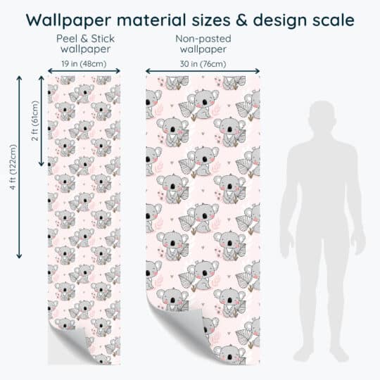 Non-pasted and Peel and stick Koala design and pattern preview