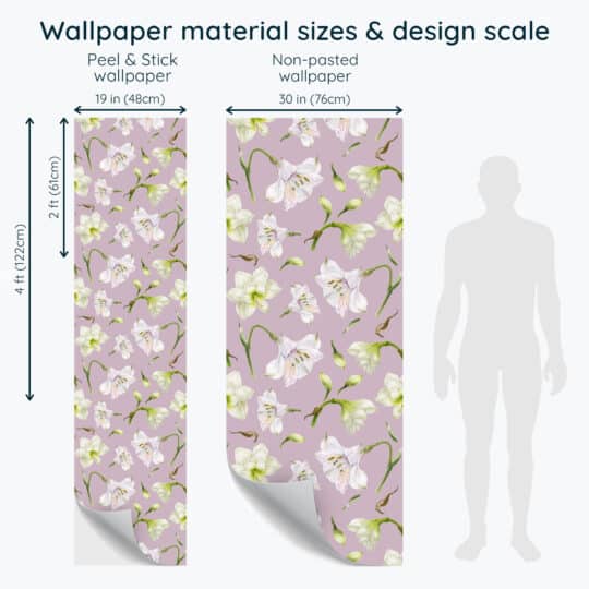 Non-pasted and Peel and stick Lavender and white floral design and pattern preview