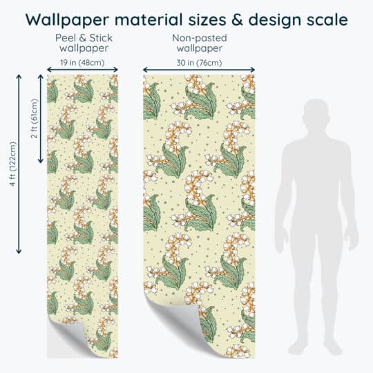 Non-pasted and Peel and stick Lily of the valley design and pattern preview