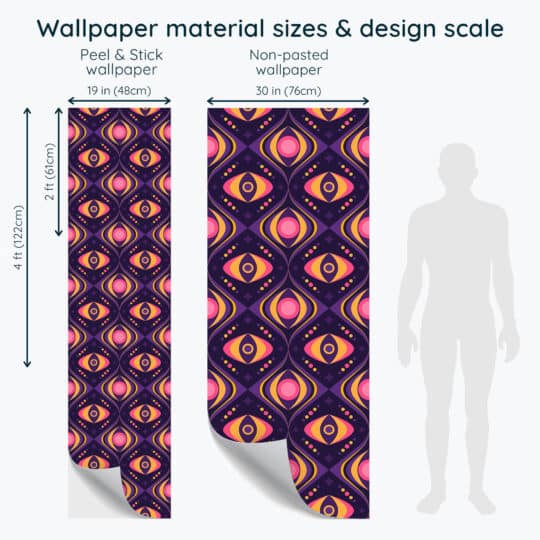 Non-pasted and Peel and stick Magical retro design and pattern preview