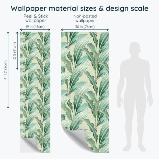 Non-pasted and Peel and stick Modern tropical leaf design and pattern preview