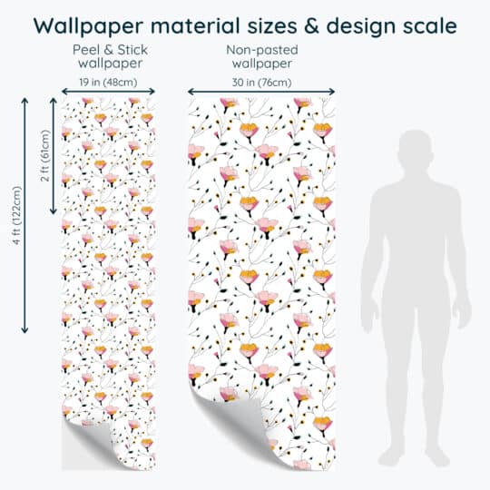 Non-pasted and Peel and stick Multicolor delicate floral design and pattern preview