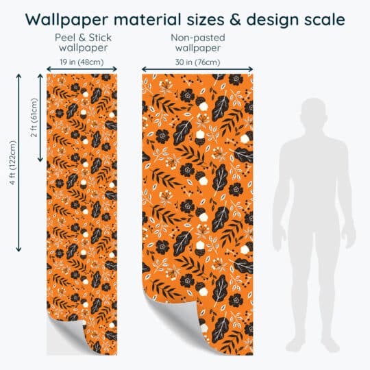 Non-pasted and Peel and stick Orange fall design and pattern preview