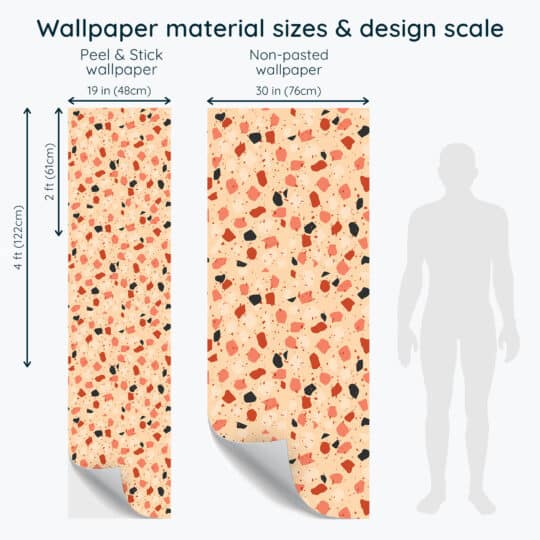Non-pasted and Peel and stick Orange terrazzo design and pattern preview