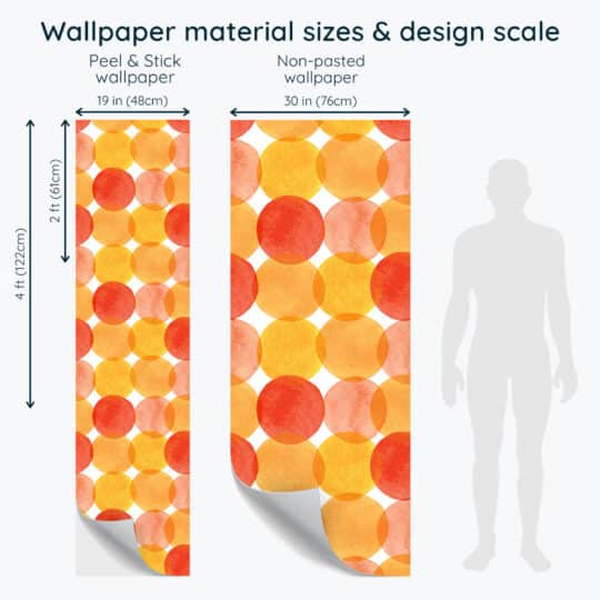 Non-pasted and Peel and stick Orange watercolor dot design and pattern preview