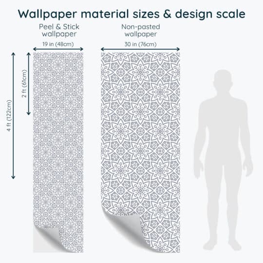 Non-pasted and Peel and stick Oriental geometric Floral design and pattern preview