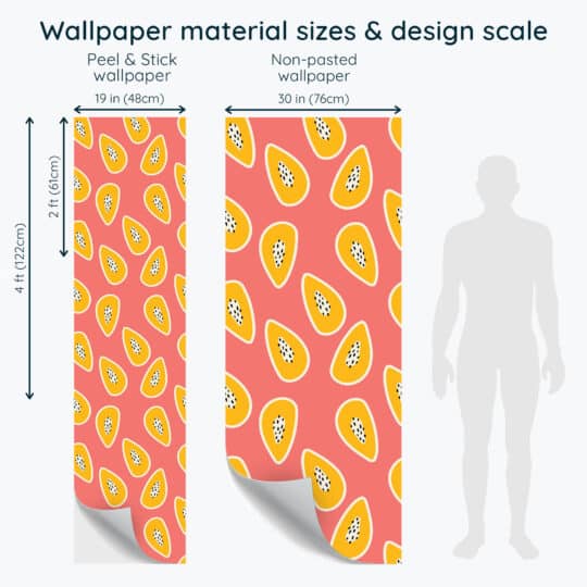 Non-pasted and Peel and stick Papaya design and pattern preview