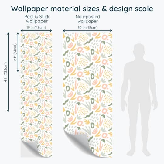Non-pasted and Peel and stick Pastel abstract coral design and pattern preview