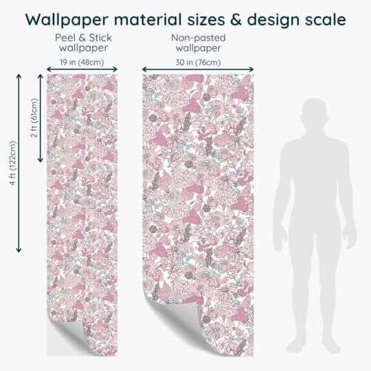 Non-pasted and Peel and stick Pink and beige floral design and pattern preview
